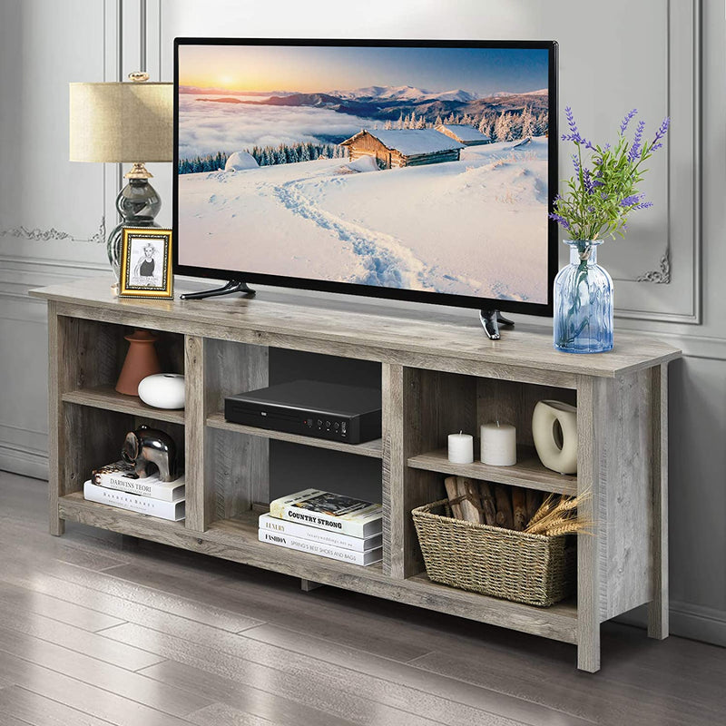 2-laags TV-tafel, TV-meubel, 147 cm TV lowborad (Grijs)