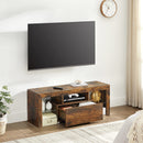 TV-meubel, TV-tafel, met lade, glazen leggers, TV-meubel, TV-plank, voor TV's tot 55 inch, vintage bruin LTV012X01