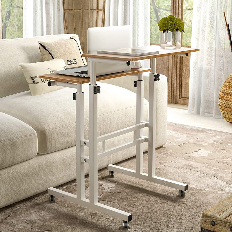 Computer Tafel Laptop Bureau Werkstation Verstelbare Hoogte Laptop Tafel Stand-up Computer Tafels voor Thuiskantoor, Wit