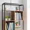Boekenplank, staande plank, opslagplank met 5 niveaus, stalen frame, industrieel ontwerp, vintage bruin-zwart