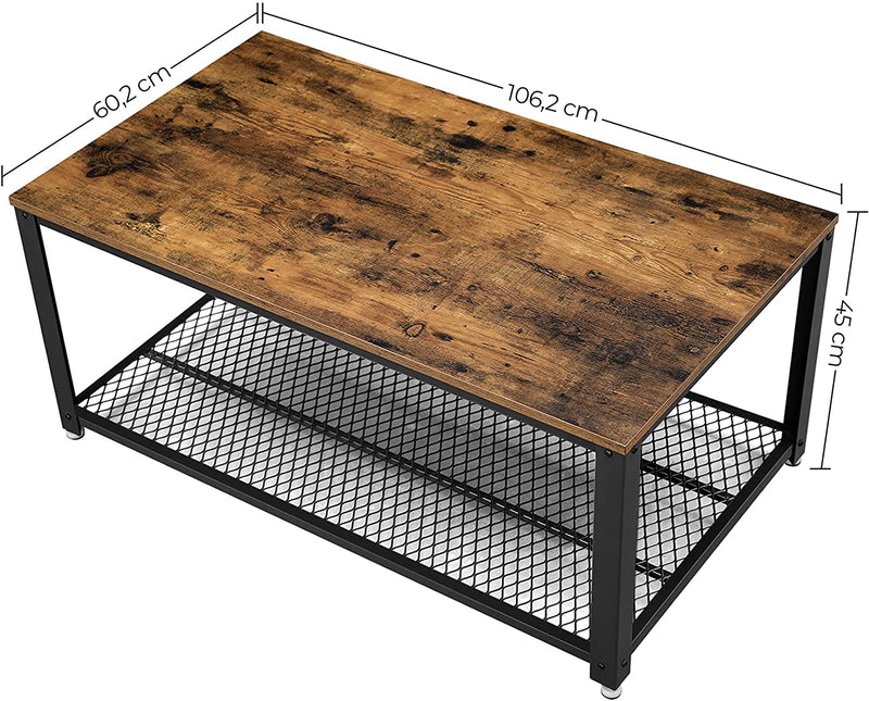 Salontafel, televisietafel, , met metalen frame, stabiel, eenvoudig te monteren LCT61X