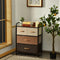 4/5 ladenkast opberg toren, opvouwbare stoffen laden, handige ladekast met stevig stalen frame en houten top voor hal, slaapkamer (58 x 29 x 79 cm / 4 laden)