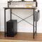 Bureau, computerbureau met monitorstandaard, opbergtas, verstelbare poten, industrieel ontwerp, 80 x 55 x 90 cm, voor thuiskantoor, vintage bruin-zwart LWD080B01