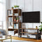 Boekenplank, boekenkast, staande plank, met stalen frame, , vintage bruin-zwart LBC027B01