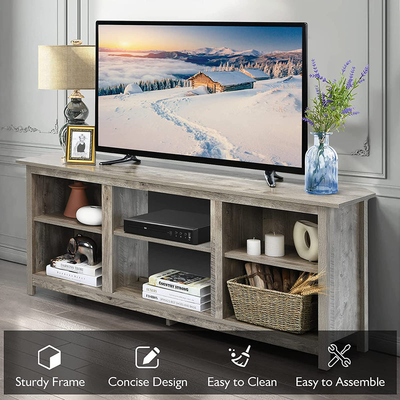 2-laags TV-tafel, TV-meubel, 147 cm TV lowborad (Grijs)