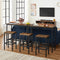 bartafelset, hoge tafel (100 x 40 x 90 cm) met 2 barkrukken (elk 30 x 40 x 65 cm), metalen frame, industrieel ontwerp, voor eetkamer, woonkamer, vintage bruin-zwart LBT218B01