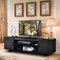 modern  TV meubel voor TV tot 65 inch, 152 x 40 x 45 cm, TV-plank met 2 opbergkasten & open planken, huiskamer meubilair TV lowboard
