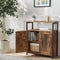 Dressoir, multifunctionele kast met deuren en verstelbare planken, voor woonkamer, slaapkamer, hal, industrieel design, vintage bruin-zwart LSC087B01