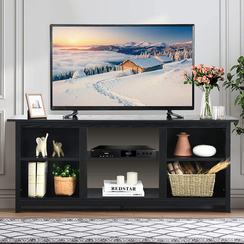 2-laags TV-tafel, TV-meubel, 147 cm TV lowborad (Zwart)