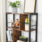 Boekenkast, boekenkast met 4 open legplanken, , stalen frame,  bruin-zwart