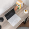 Bureau, L-vormig computerbureau, hoekbureau met 2 planken,  grijs-zwart LWD72MB
