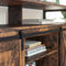 TV-kast, TV-tafel met 2 schuifdeuren,  tot 60 inch, TV-kast met verstelbare schappen, industrieel ontwerp, vintage bruin-zwart LTV46BX
