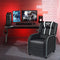 Gaming leunstoel fauteuil, PU lederen enkele leunstoel relaxstoel, verstelbare moderne woonkamer ligstoel, televisiestoel met voetsteun en lumbaal kussen, thuisbioscoop zittingen (Wit)