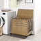 handgeweven wasmand met deksel, wasmand in rotanstijl met 3 aparte compartimenten, handgrepen,  naturel LCB083N01