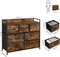 Commode, kast, 7 stoffen laden met handgrepen, metalen frame, industrieel design, vintage bruin-zwart LTS137B01