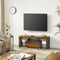 TV-meubel, TV-tafel, met lade, glazen leggers, TV-meubel, TV-plank, voor TV's tot 55 inch, vintage bruin LTV012X01