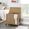 handgeweven wasmand met deksel, wasmand in rotanstijl met 3 aparte compartimenten, handgrepen,  naturel LCB083N01