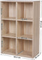 Boekenkast Met 6 Vakken, Houten Rek, Kubusrek, Opbergrek, 65,5 X 97,5 X 30