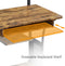 Bureau met wieltjes werktafel PC laptop tafel thuis kantoor met plank 80 x 50 x 132 cm vintage