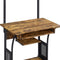 Bureau met wieltjes werktafel PC laptop tafel thuis kantoor met plank 80 x 50 x 132 cm vintage