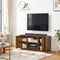 TV-meubel, , met deuren, open vakken, met 2 gaten voor kabels, verstelbare planken, voor TV's tot 50 inch, vintage bruin LTV101X01