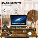 Computer bureau met opbergplanken, monitor standaard, toetsenbord lade, 118 cm computer tafel voor thuiskantoor, stevige computertafel, moderne eenvoudige stijl, werkstation voor kleine ruimtes