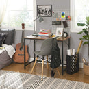 Bureau, computer bureau, smalle kantoortafel, 100 x 50 x 75 cm,  vintage bruin-zwart LWD41X