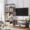 Boekenplank, staande plank, opslagplank met 5 niveaus, stalen frame, industrieel ontwerp, vintage bruin-zwart