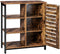 dressoir, keukenkastje met 3 open rekken, badkamerkastje, woonkamer, hal, keuken, thuiskantoor, stalen geraamte, industriële stijl,vintage bruin en zwart LSC74BX