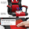 PC gamingstoel, ergonomische computer stoel met rugleuning,  bureaustoel met in hoogte verstelbare zitting, (Rood)