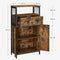 Badkamerkast, dressoir, opbergkast, verstelbare plank, stalen frame, voor woonkamer, keuken, industriële stijl, vintage bruin-zwart LSC261B01