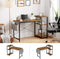Bureau, computerbureau met legbord, verstelbaar legbord, met zijvak, 130 x 55 x 90 cm, industrieel ontwerp, vintage bruin-zwart LWD088B01