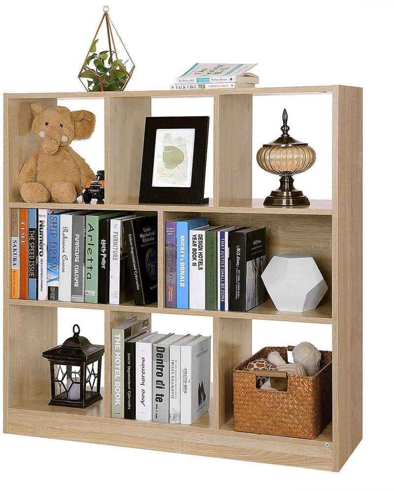 Boekenkast, kubusplank, bodemplank, met open vakken, 97,5 x 30 x 100 cm, eiken kleur LBC52NL