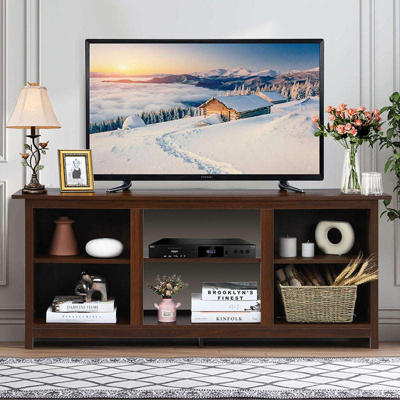 TV Meubel 2-laags TV-tafel, TV-meubel, 147 cm TV lowborad ) (Bruin)