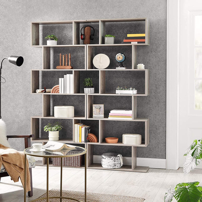 Boekenkast, 6-etage, vrijstaand, modern, voor woonkamer, slaapkamer, kantoor,