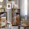 Boekenkast, kantoorkast, keukenkast met 2 open planken, verstelbare planken, multifunctioneel, industrieel design, vintage bruin-zwart