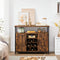 Sideboard, keukenkast, opbergkast, wijnkast, met 2 deuren, voor woonkamer, keuken, eetkamer, 100 x 35 x 81,4 cm, industriële stijl, vintage bruin-zwart LSC094B01