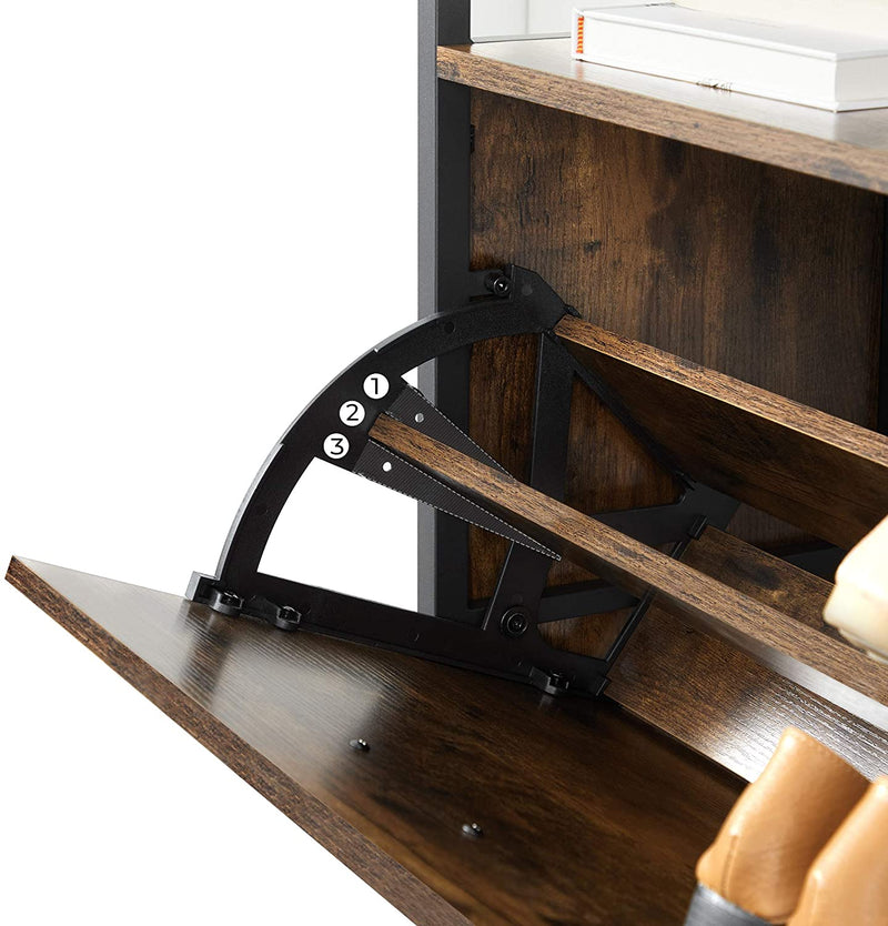 Schoenenkast, schoenenrek, met 3 kleppen 60 x 30 x 130 cm