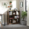 Boekenkast, houten plank met open vakken, , 97,5 x 100 x 30 cm vintage, donkerbruine