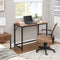 Bureau, computertafel, smalle kantoortafel, 100 x 50 x 75 cm, studeerkamer, hazelnoot-zwart LWD041B03