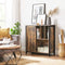 Sideboard, archiefkast, met vakken, verstelbare plank, 80 x 30 x 80,5 cm, industrieel design, vintage bruin-zwart LSC084B01