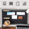 Computertafel, bureau, met raster en opbergvakken van stof, stalen frame, 118 cm lang, bruin-zwart LWD068B01