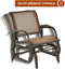 Schommel zweefstoel, Buiten schommelstoel met stevige metalen frame, Comfortabele enkele zweefstoel patio stoel voor tuin, veranda, achtertuin, zwembad, gazon (Bruin)