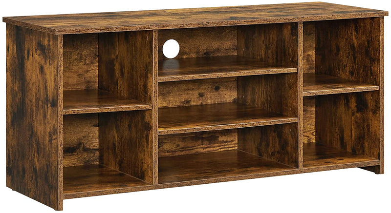 TV-tafel, TV-meubel, met 7 open vakken, verstelbare planken, voor TV's tot 43 inch, vintage bruin LTV103X01