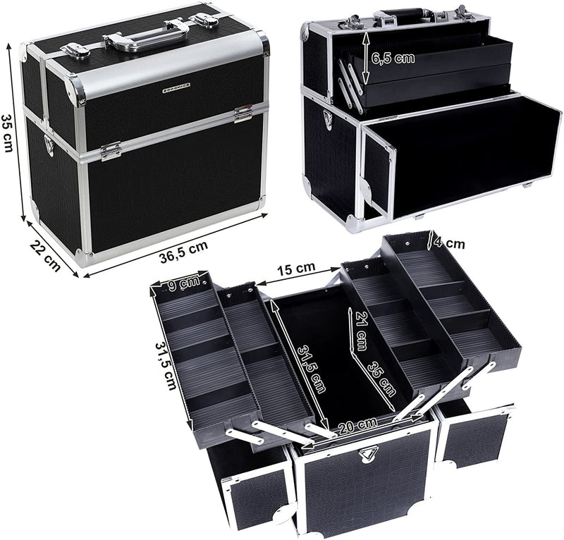 Make-updoos, schoonheidskoffer, cosmetische hoes, Schoonheidsgeval, Opslag voor Make-up, Nagellak, zwart JBC229B