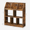 Boekenkast, 5 vakken onderin, 3 vakken bovenin, , 90 x 28 x 100 cm, bruin