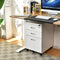 3 lade verrijdbare archiefkast, vergrendeling archiefkast met wielen en handgrepen, 40 x 50 x 64,5 cm (Wit)