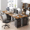 Bureau, computer bureau, bureau met 8 haken, 120 x 60 x 75 cm,  bruin-zwart LWD58X