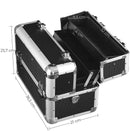 beautycase XXL groot voor bagage, aluminium multicase tiercase met schouderband 36,5 x 21 x 25,7 cm, zwart JBC228