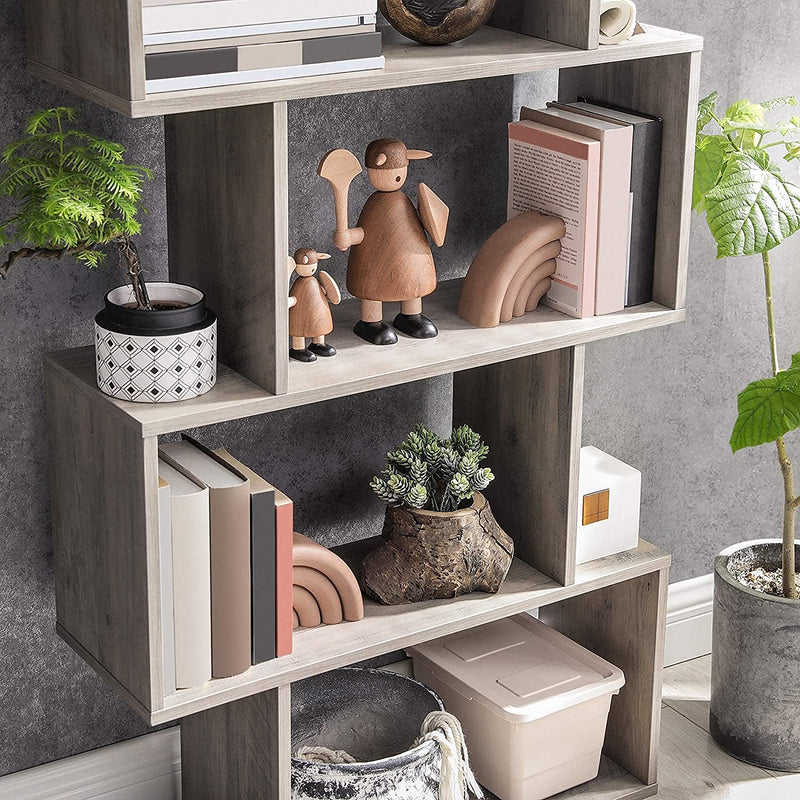 Boekenkast, 6-etage, vrijstaand, modern, voor woonkamer, slaapkamer, kantoor,